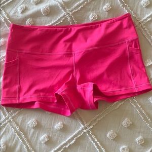 Feed me fight me hot pink booty shorts